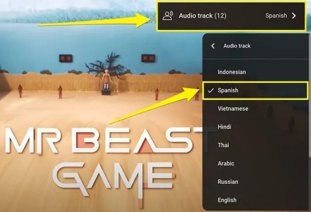 YouTube alternative language audio track